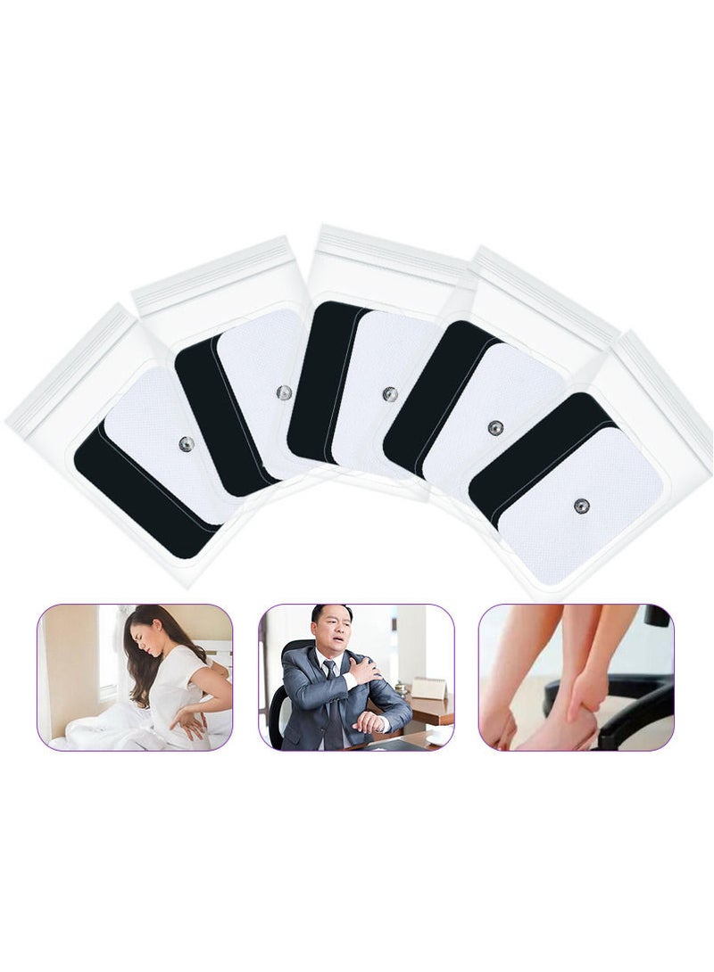 Generic 20 Pack Large TENS Unit Electrodes Pads Self-Adhesive Latex-Free Non-Irritating Rectangular Electrode Patches with Standard 3.5mm Snap-on Connector  - Image 1
