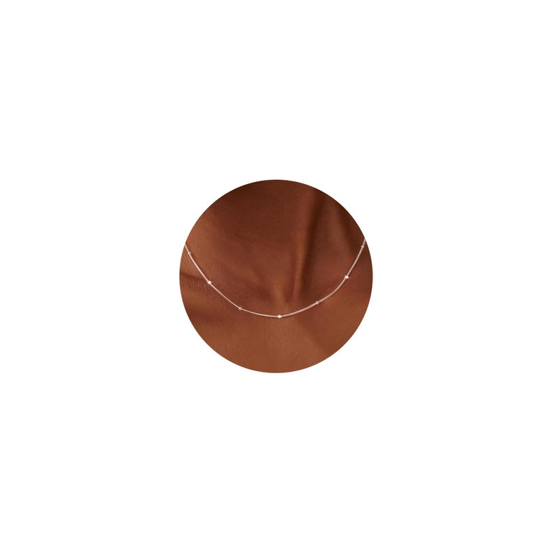 Carffordo 925 Sterling Silver Necklace Silver Chain Necklace for Women Satellite Chain 16 Inches Simple Dainty Necklace for Women Waterproof Trendy Jewelry Gift - Image 1