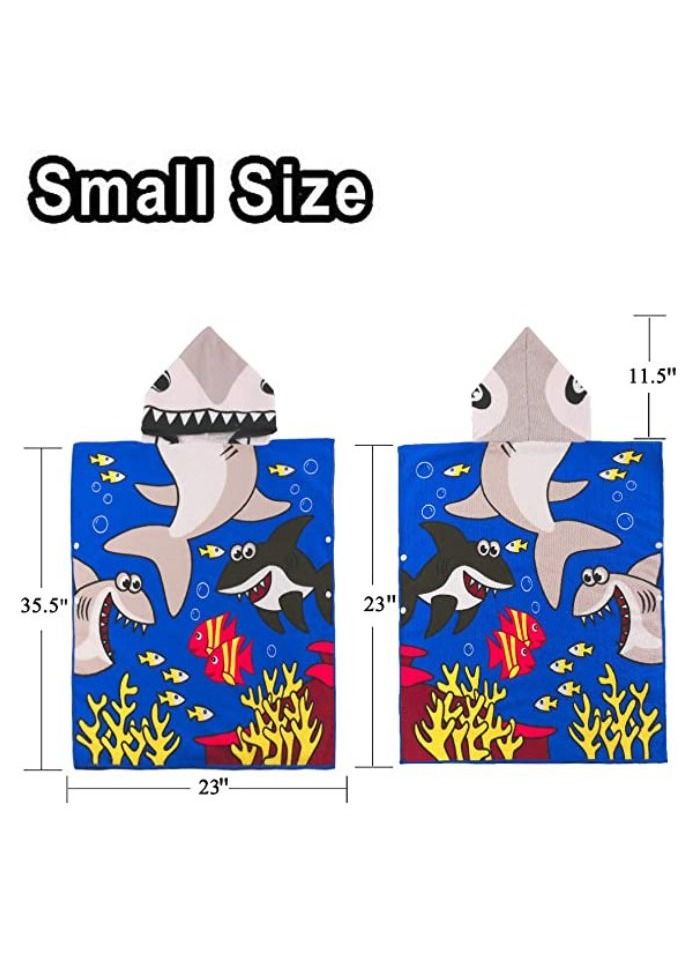 UKR Kids Hooded Towel 60 x 120 cm | Multicolor Blue Shark Design | Soft & Fun Bath Towel for Boys and Girls | Absorbent Toddler Bathrobe | Cute Shark Hooded Towel for After Bath or Pool - Image 3
