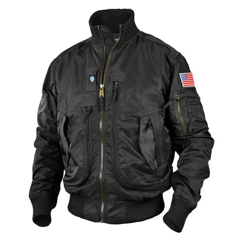 [726] Four Seasons Air Force Pilot Single Jacket Men'S Baseball Uniform Short Tactical Stand Collar Jacket - Image 1