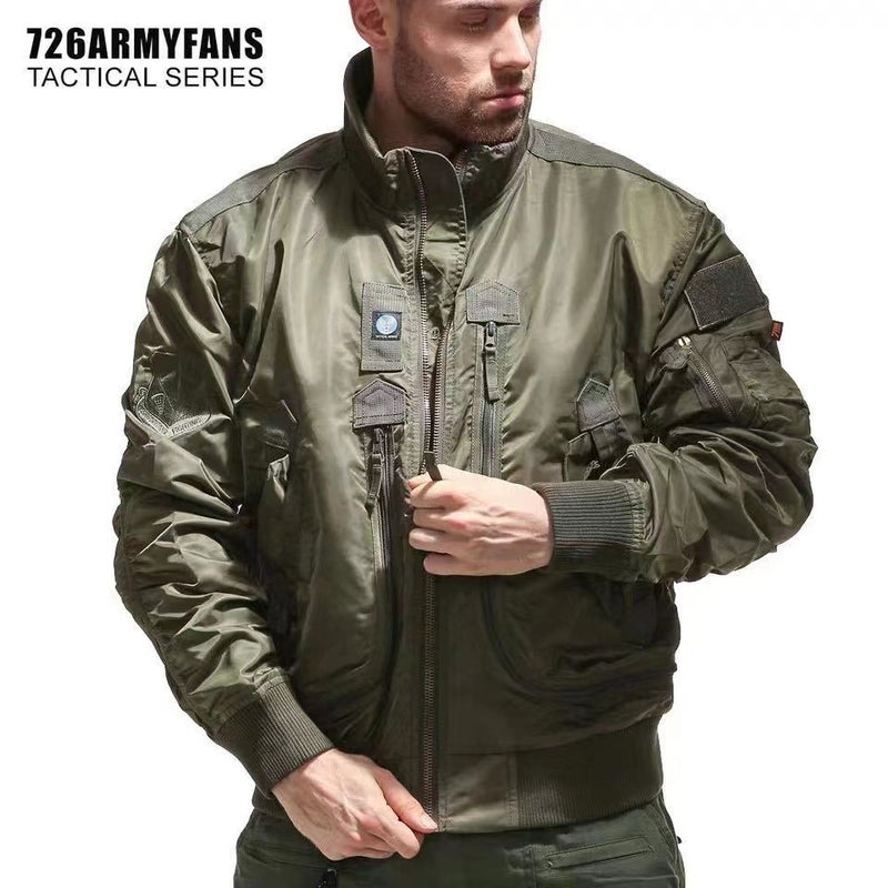 [726] Four Seasons Air Force Pilot Single Jacket Men'S Baseball Uniform Short Tactical Stand Collar Jacket - Image 3