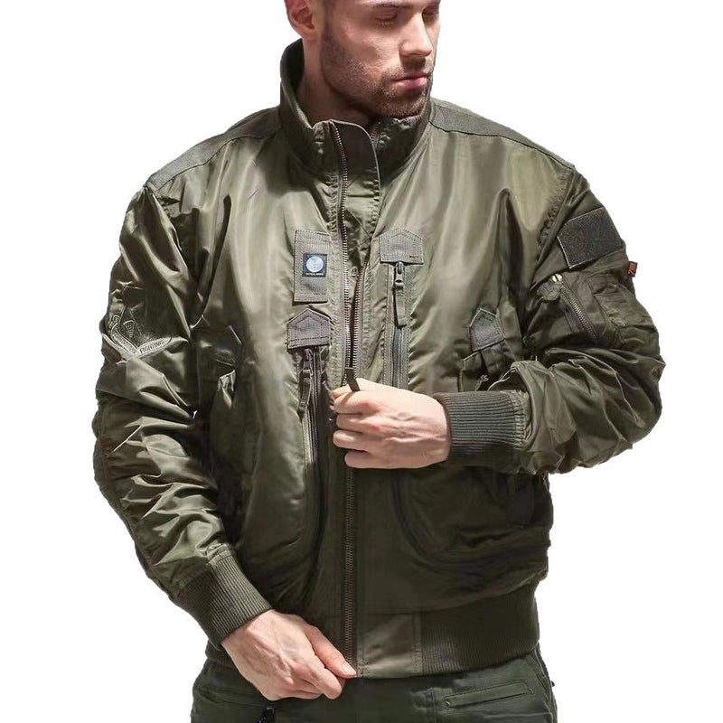 [726] Four Seasons Air Force Pilot Single Jacket Men'S Baseball Uniform Short Tactical Stand Collar Jacket - Image 5