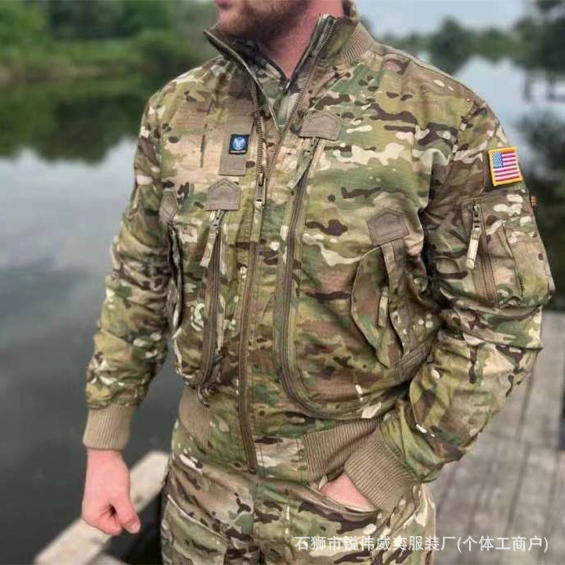 [726] Four Seasons Air Force Pilot Single Jacket Men'S Baseball Uniform Short Tactical Stand Collar Jacket - Image 2