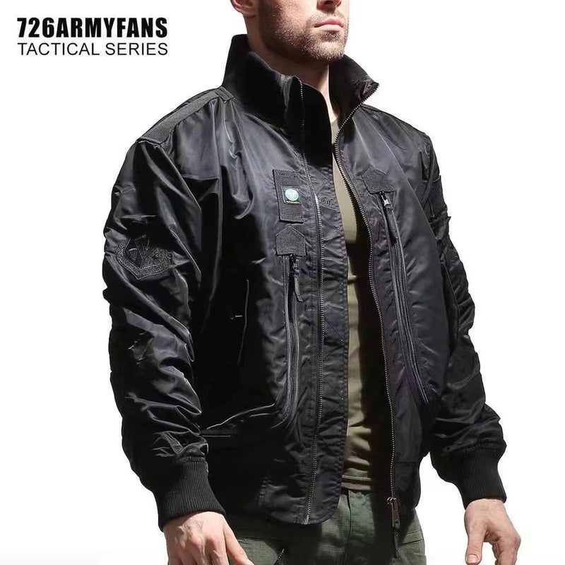 [726] Four Seasons Air Force Pilot Single Jacket Men'S Baseball Uniform Short Tactical Stand Collar Jacket - Image 4