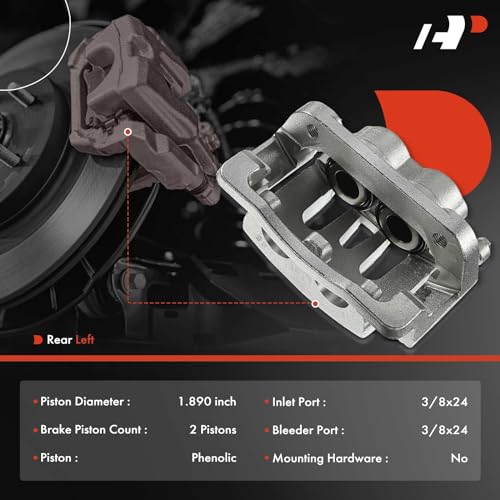 A-Premium Disc Brake Caliper Assembly with Bracket Compatible with Select Ford Models - For F-250 Super Duty/F-350 Super Duty 2005 2006 2007, 5.4/6.0L/6.8L - Rear Left Driver Side - Image 2
