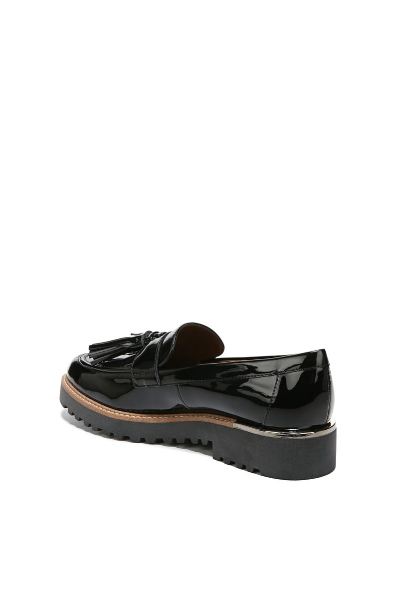Franco Sarto Womens Carolynn Lug Sole Loafer with Tassel Detail, Black, 8 M - Image 3