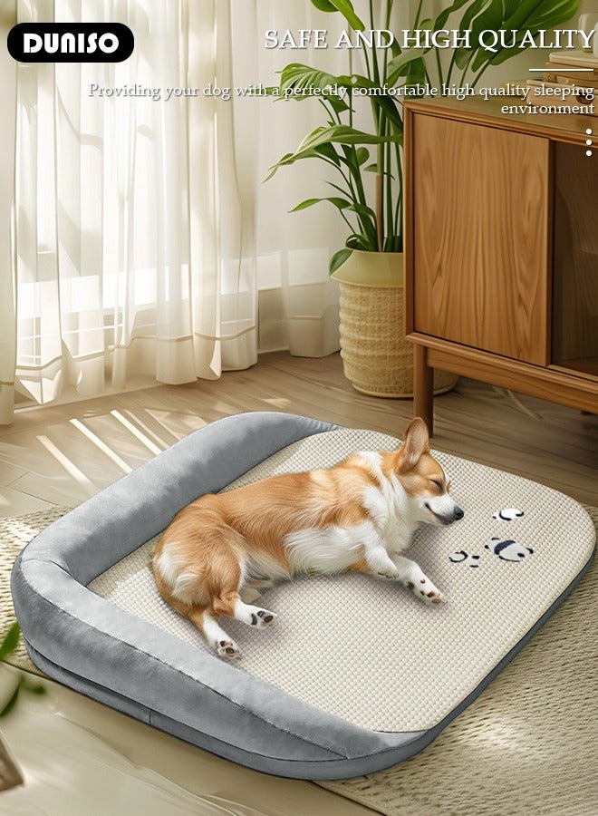 DUNISO Dog Bed Sofa with Removable Washable Cover,  L-shape Premium Waterproof Bolster Pet Couch, Easy Clearing Pet Bed for Dogs, Cats  - Image 5