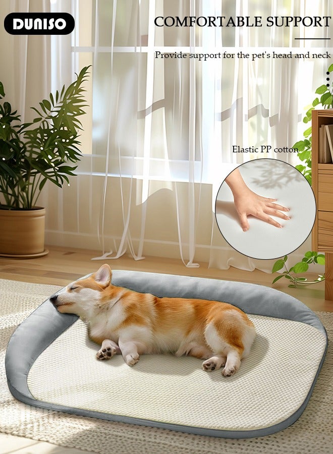 DUNISO Dog Bed Sofa with Removable Washable Cover,  L-shape Premium Waterproof Bolster Pet Couch, Easy Clearing Pet Bed for Dogs, Cats  - Image 2