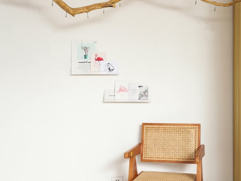 Likeu Nail Polish Rack Wall Mounted Shelf 2 Pack Clear Acrylic Nail Polish Holder Organizer With Removable Anti-Slip End Inserts 2 Tiers Floating Polish Organizer Display 30 Bottles - Image 5