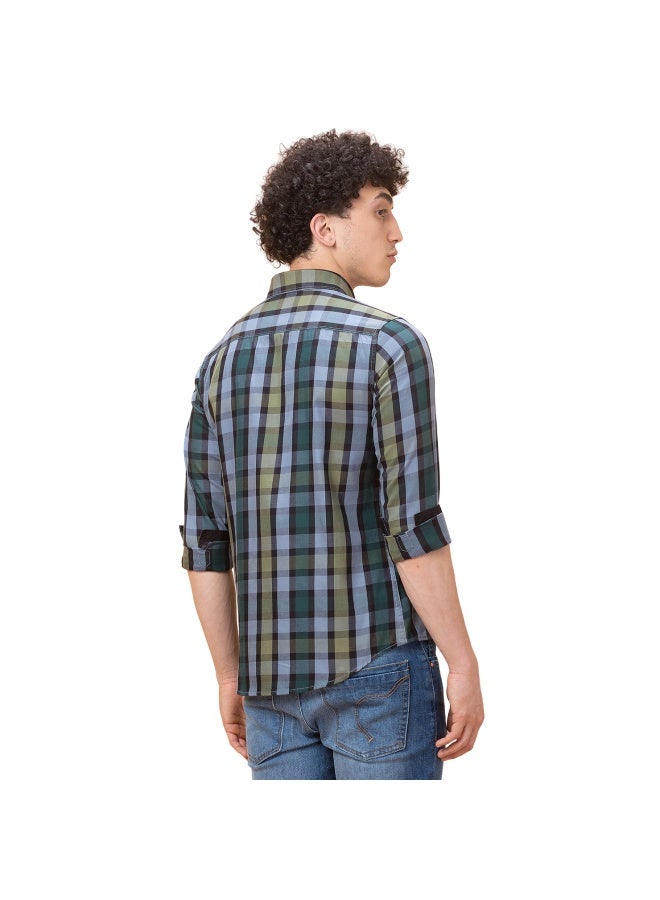 Being Human Mens Green Collared Long Sleeve Shirt - Image 3