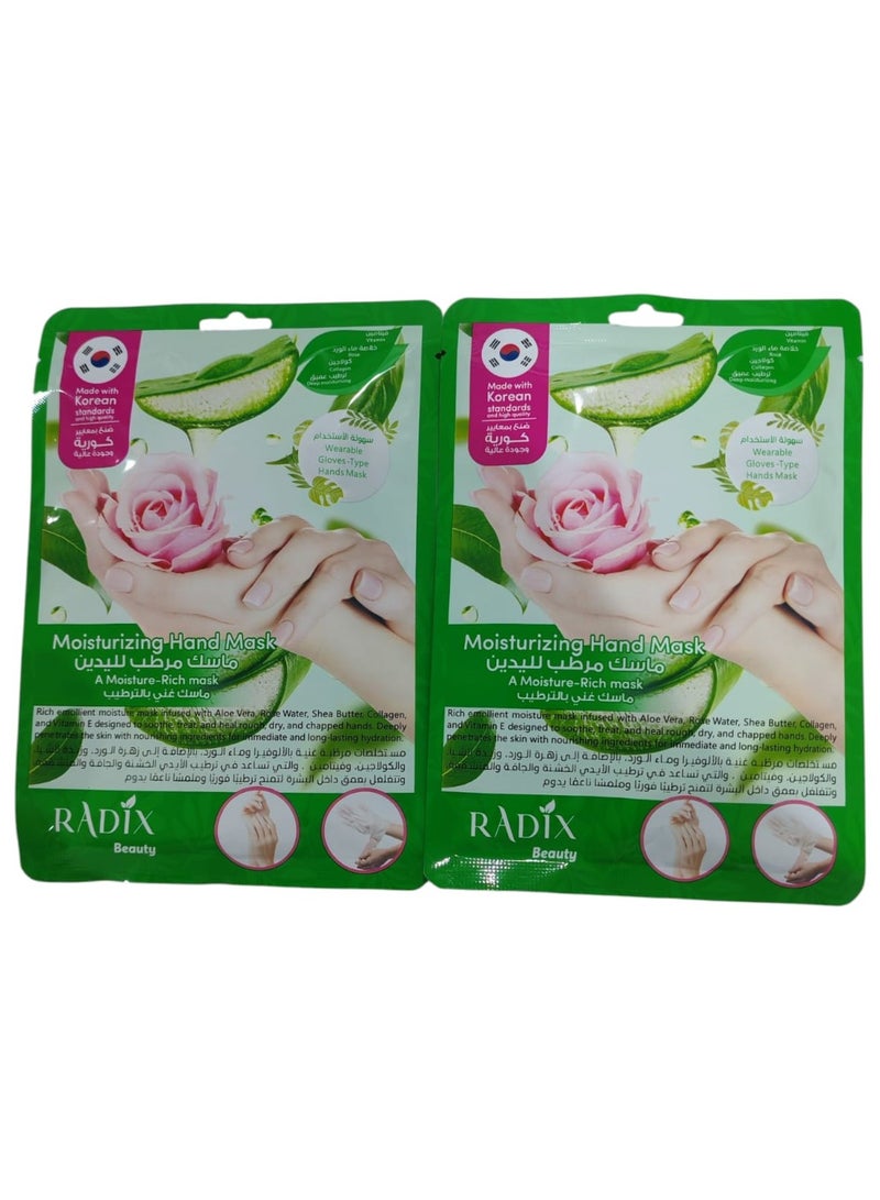 RADIX Beauty Moisturizing hand mask with aloe vera and rose water(two bottles) - Image 2