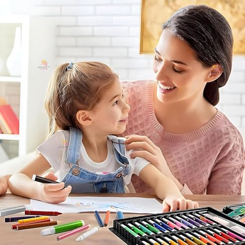 EMNDR 150 Pcs Art Set for Kids – Professional Drawing & Painting Kit with Portable Carry Case | Includes Markers, Oil Pastels, Crayons, Watercolors & Color Pencils | Birthday Gift (150 pcs art set) - Image 2