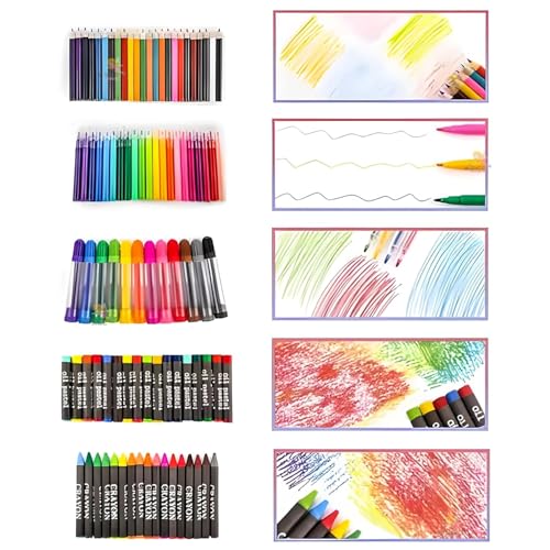 EMNDR 150 Pcs Art Set for Kids – Professional Drawing & Painting Kit with Portable Carry Case | Includes Markers, Oil Pastels, Crayons, Watercolors & Color Pencils | Birthday Gift (150 pcs art set) - Image 5