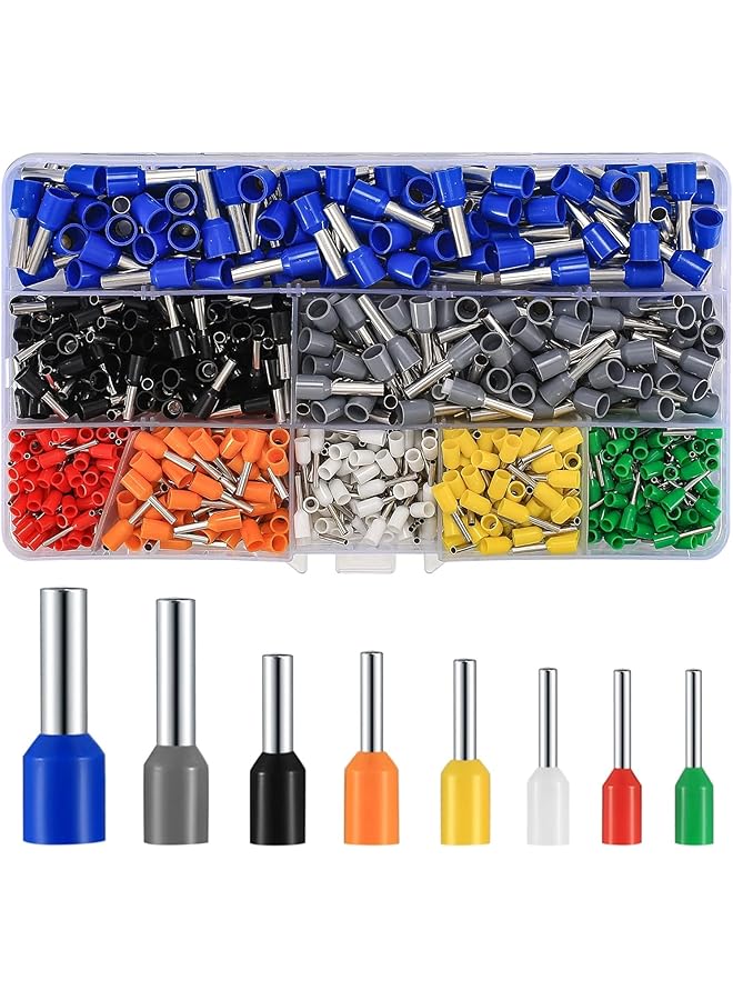 The Bros 800 Pcs Wire Ferrule Connectors Kit, AWG 22-10 Wire Ferrules Terminals Connectors Kit, Copper Nylon Insulated Cord Pin Ends Crimp Ferrules Connectors Terminals for Electric, Industrial - Image 1