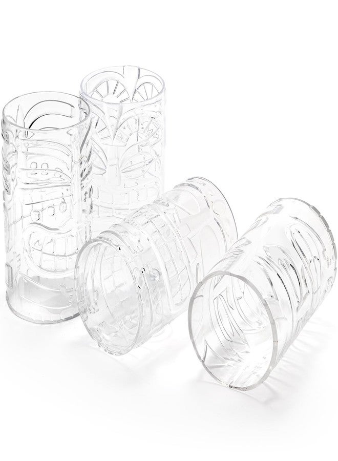 Goaste 8 Pack 17oz Plastic Tiki Cups, Clear Tiki Plastic Mug Cups, Tiki Hawaiian Party Drinking Tumblers, Exotic Zombie Cocktails Mugs, Reusable Mai Tai Glasses for Cocktails, Lemonade, Halloween - Image 5