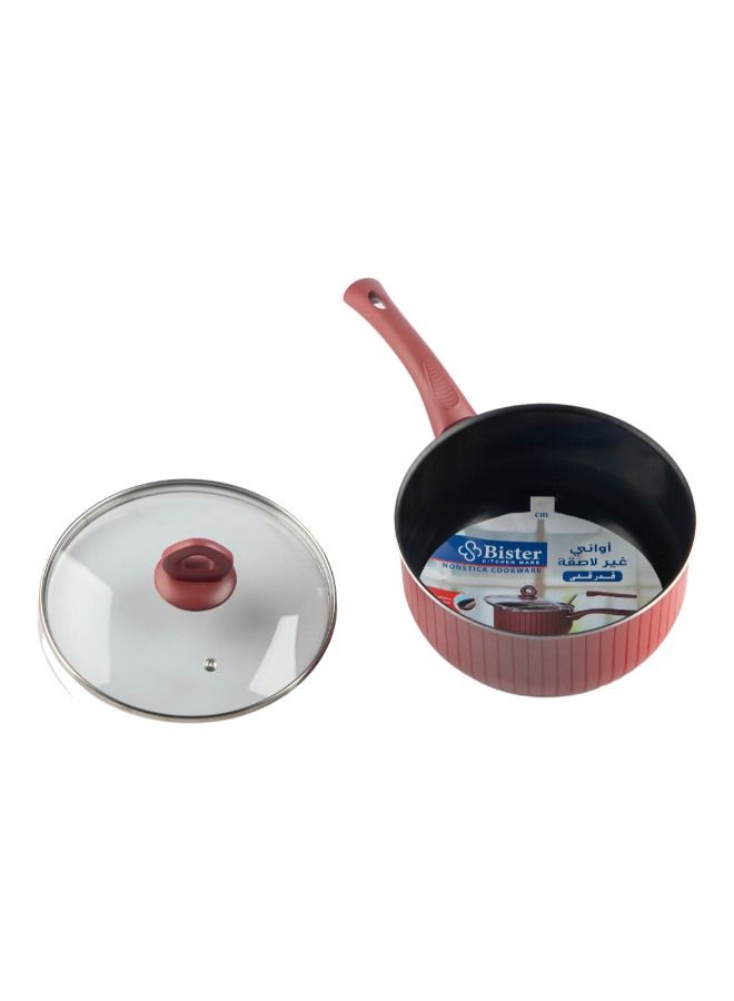 Bister Stripy Classy Fryer Pot  Aluminium Layered with Tefloan Coating,26cm, Drak Red Color - Image 3
