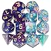 Anduin Wind DND Dice 2 X 7Sets 14Pieces Glitter Sparkle Cosmic Mixed Polyhedral DND Dice for RPG MTG Table Game Dice - Image 2