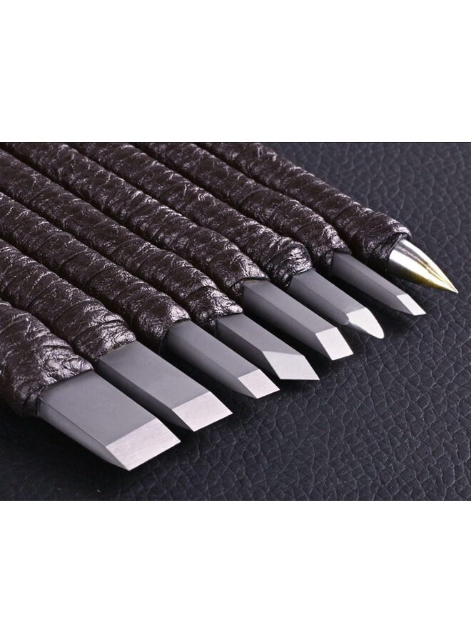 قطع من أدوات نحت الحجر، إزميل نحت من فولاذ التنجستن، طقم نحت للمرمر، الحجر الجيري الناعم، حجر الأردواز، الخشب، الخيزران، سكاكين نقش النحت؟ 5.9 بوصة - Image 2