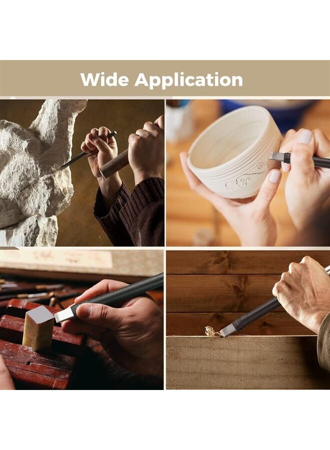 قطع من أدوات نحت الحجر، إزميل نحت من فولاذ التنجستن، طقم نحت للمرمر، الحجر الجيري الناعم، حجر الأردواز، الخشب، الخيزران، سكاكين نقش النحت؟ 5.9 بوصة - Image 5