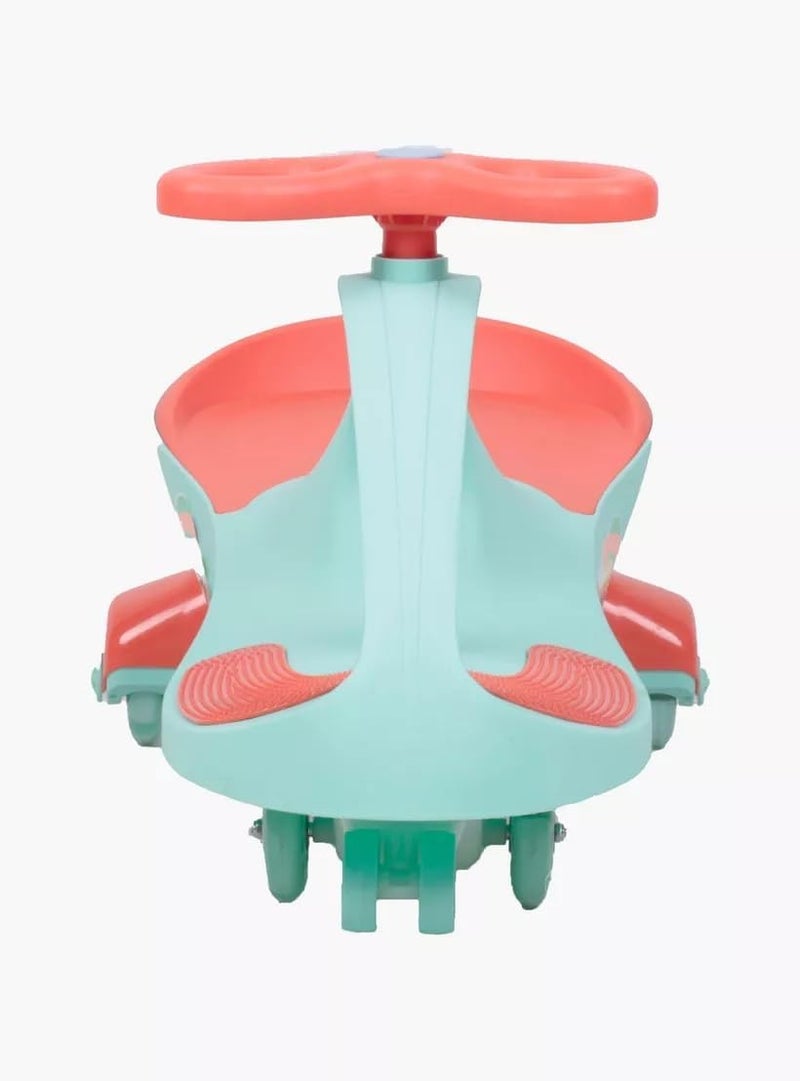 DORSA Twist and Turn Ride-On Swing Car with Light-Up Wheels for Kids - Green - Image 3
