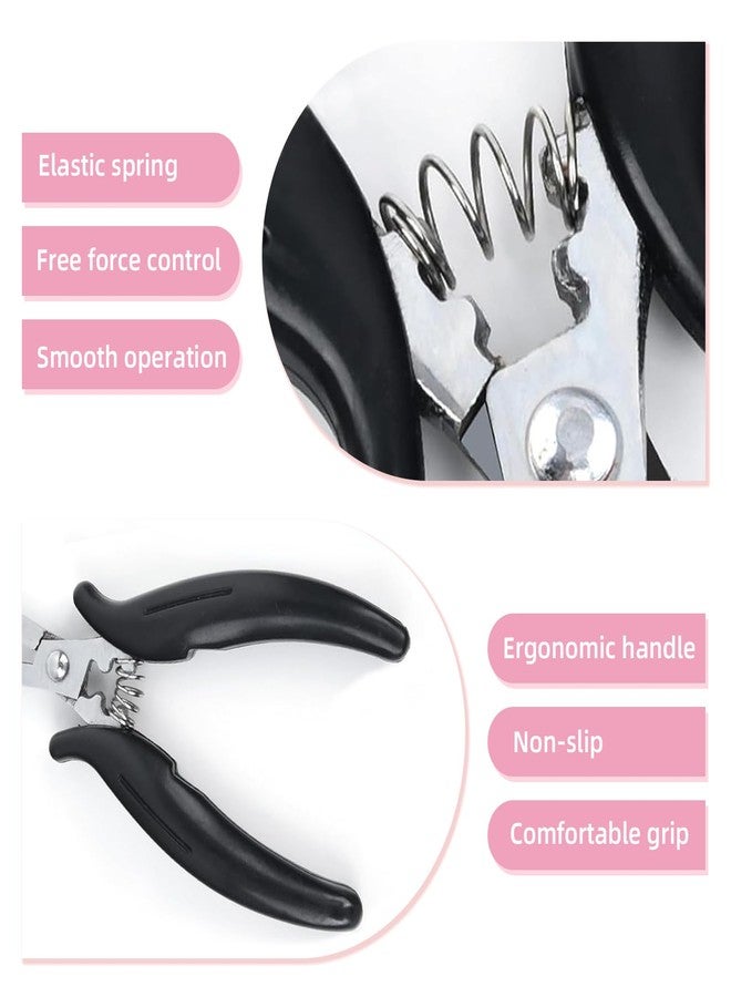 فلاسي أداة فلاسي لإزالة وصلات الشعر بتقنية فيوجن بوند كراشر، أداة إزالة وصلات الشعر بتقنية كي تيب، كماشة احترافية لوصلات الشعر بتقنية مايكرو بيندز نانو رينج، أداة إزالة وصلات الشعر بالكيراتين (على شكل حرف U، أسود) - Image 3
