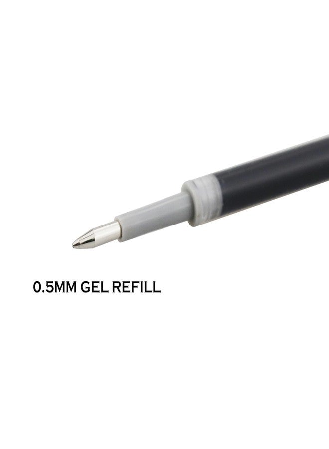 DunBong Black Gel Ink Refills, Liquid Gel Pens Refills - 0.5mm Fine Line, Set of 10 (Black) - Image 2