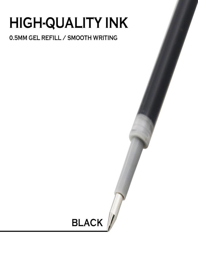 DunBong Black Gel Ink Refills, Liquid Gel Pens Refills - 0.5mm Fine Line, Set of 10 (Black) - Image 4