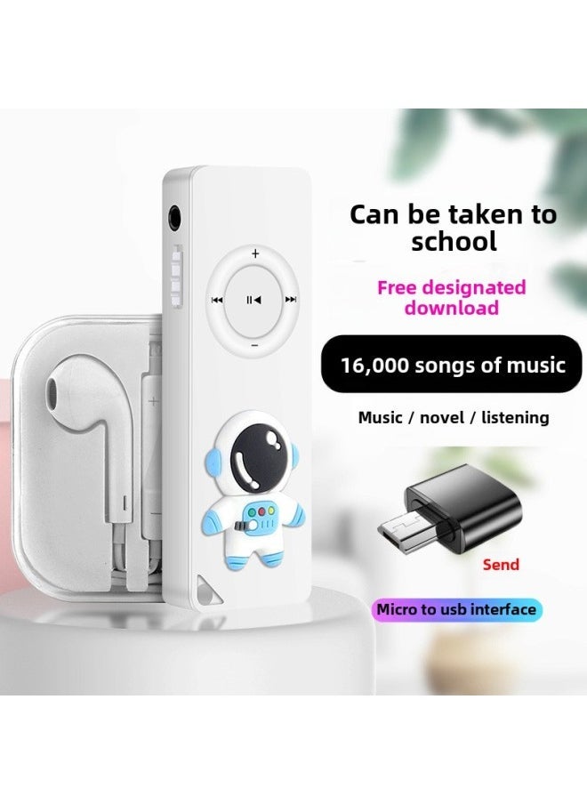 Mp3 Music Player Mini Walkman Mp4 Students MP3 Card Outside Ring Listening Cartoon-Body Color:Little Monster-Memory Capacity:Foreign Sound Version 128g Can Save 16,000 Songs Four-piece Set - Image 2