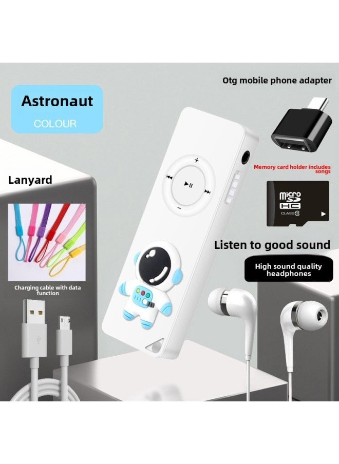 Mp3 Music Player Mini Walkman Mp4 Students MP3 Card Outside Ring Listening Cartoon-Body Color:Little Monster-Memory Capacity:Foreign Sound Version 128g Can Save 16,000 Songs Four-piece Set - Image 3