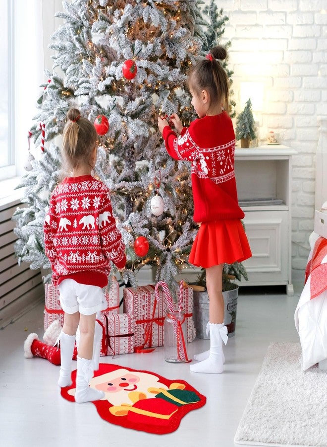 FEBSNOW Christmas Bathroom Rugs, 18.1 x 27.6 Inch Santa Winter Rug Bath Mat, Non Slip Absorbent Carpets Doormat with Backing Washable for Tub Living Dining Holiday Bedroom Nursery - Image 5
