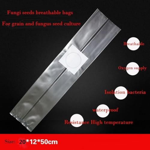 SUCOHANS Mushroom Bags,Mushroom Grow Bag/Farm-Mushroom Spawn Bags/Sealable Spawn/Myco Bags,Large Size 8" X 5" X 19",0.5 Micron Filter, 3 Mil Polypropylene,for Substrate Autoclavable Mushroom Cultivation - Image 4
