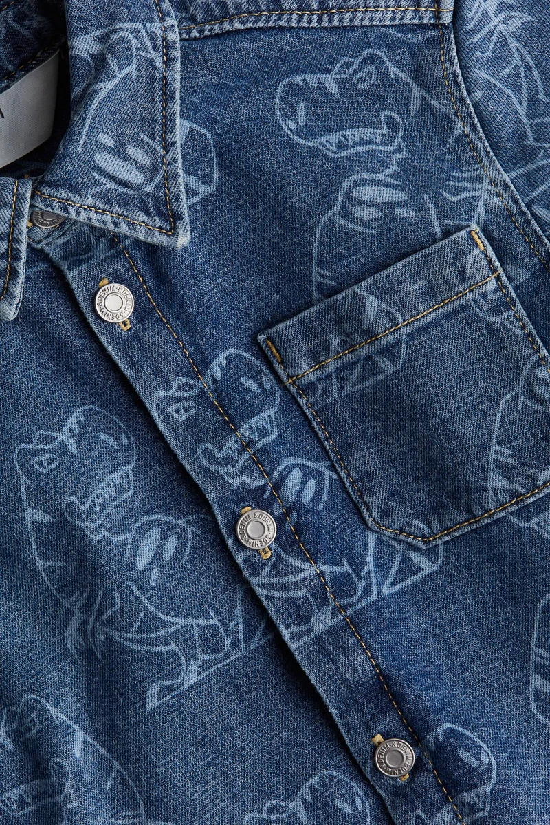 اتش اند ام Patterned Denim Shacket