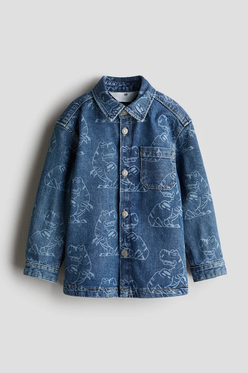 اتش اند ام Patterned Denim Shacket