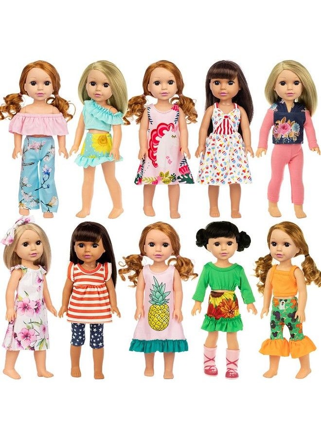 ZITA ELEMENT 10 Sets Fashion 14.5 Inch Girl Doll Clothes And Party Dress For 14 14.5 Inch Doll Clothes Outfits And Accessories  - Image 2