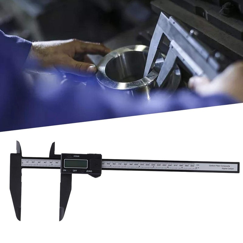 klarako Vernier Caliper, Digital Caliper, Electronic Micrometer Caliper Digital Ruler Caliper for Carpentry Home School Farm(300MM Long-jaw Carbon Caliper) - Image 2