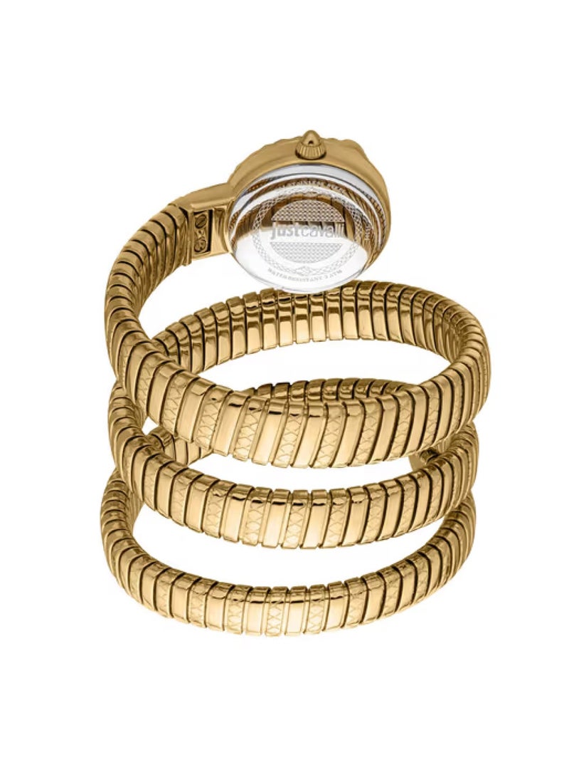 Just Cavalli ساعة يد نسائية تناظرية كوارتز بحزام من الفولاذ المقاوم للصدأ ذهبية JC1L302M0025 - Image 2