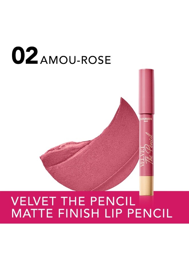 بورجوا باريس قلم شفاه Bourjois Paris Velvet The Pencil درجة 2 بلمسة مطفية مخملية وثبات طويل ولون أنيق - Image 4