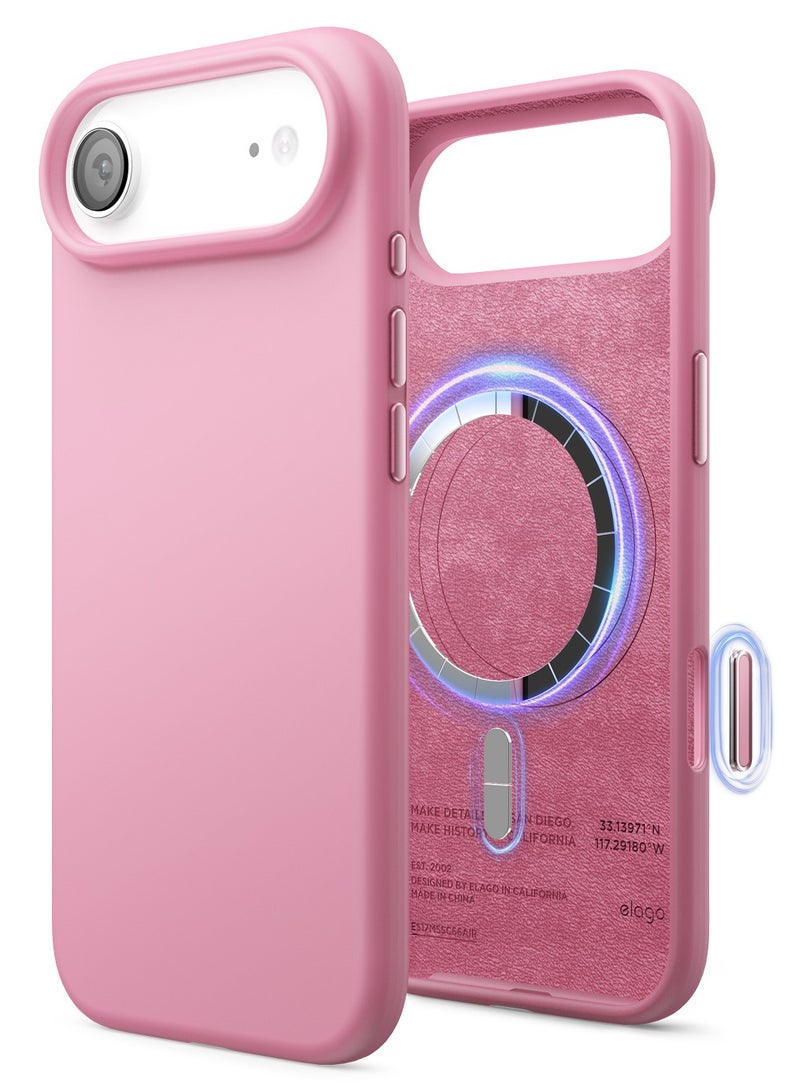 Elago Magnetic Liquid Silicone for iPhone 17 Air case cover [Camera Control Button Cover] compatible with MagSafe Shockproof - Hot Pink - Image 1