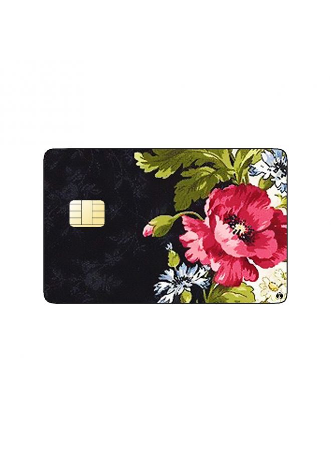 RKN PRINTED BANK CARD STICKER Beautiful Pink Flowers Drawing - Image 1