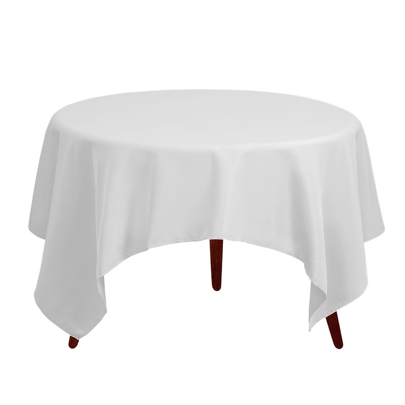 Gee Di Moda Square Tablecloth - 52 x 52 Inch White Table Cloth for Small Square or Round Tables - Heavy Duty Washable Fabric - for Buffet Table  Holiday Party  Dinner  Wedding & Baby Shower - Image 2