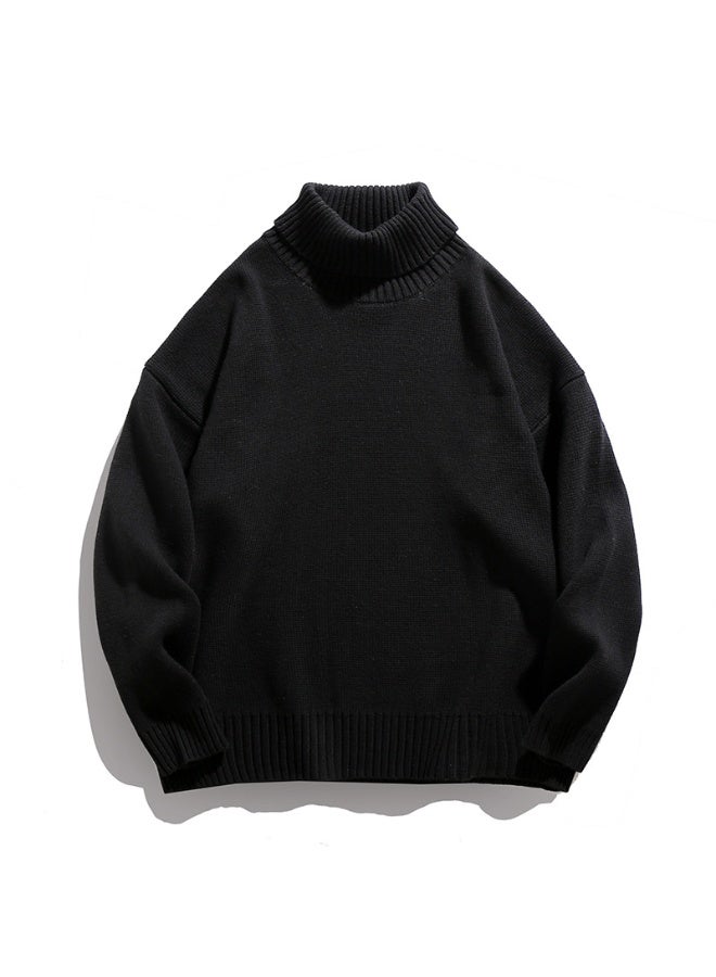 NIBEMINENT Turtleneck Sweater Men Pullover Casual Solid Color Knitted  Sweater Fashion Autumn Winter Men Clothing  Sweater Man - Image 1