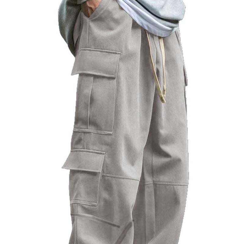 Men's Casual Cargo Pants Straight Leg Relaxed Fit Multi Pockets - Image 5