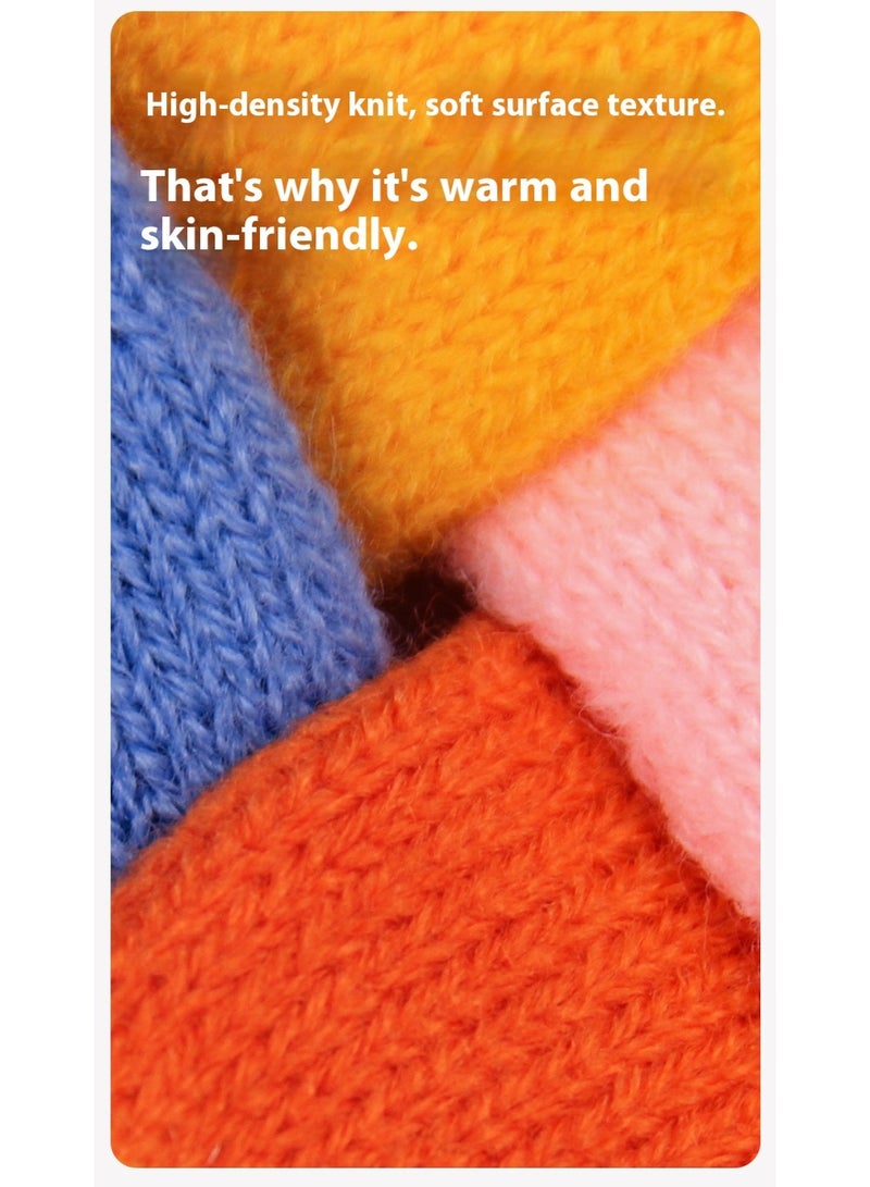 قفازات شتوية للأطفال، دافئة ومقاومة للبرد، قفازات محبوكة برسومات كرتونية لطيفة، لون أسود - Image 5