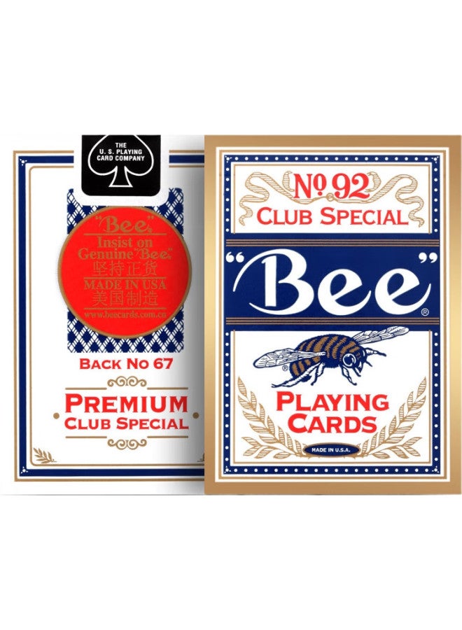 Bee Playing Cards, Little Bee Cards, Entertainment Texas Hold'Em Cards, Durable, Blue, 1 Deck - Image 1