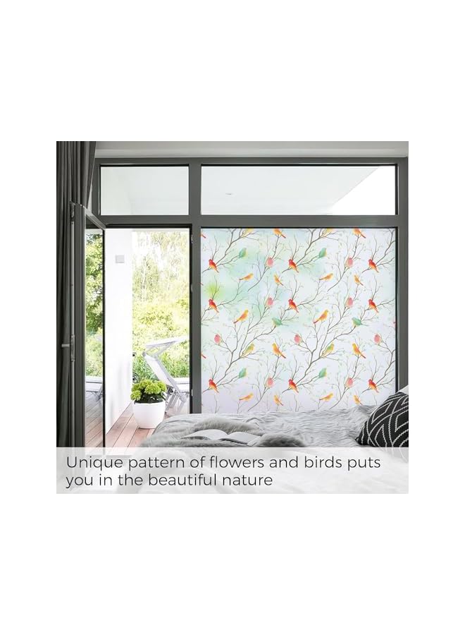 The Bros Privacy Window Film, Stained Glass Window Film Non-Adhesive Static Cling, Anti Glare UV Blocking Frosted Glass Window Film, Decorative Window Film for Home Bathroom Office, 45x200cm - Image 5