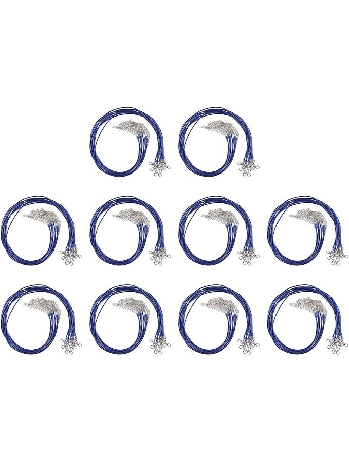Navy Blue Waxed Leather Cord Chain With Lobster Clasp For DIY Jewelry Making - Image 1
