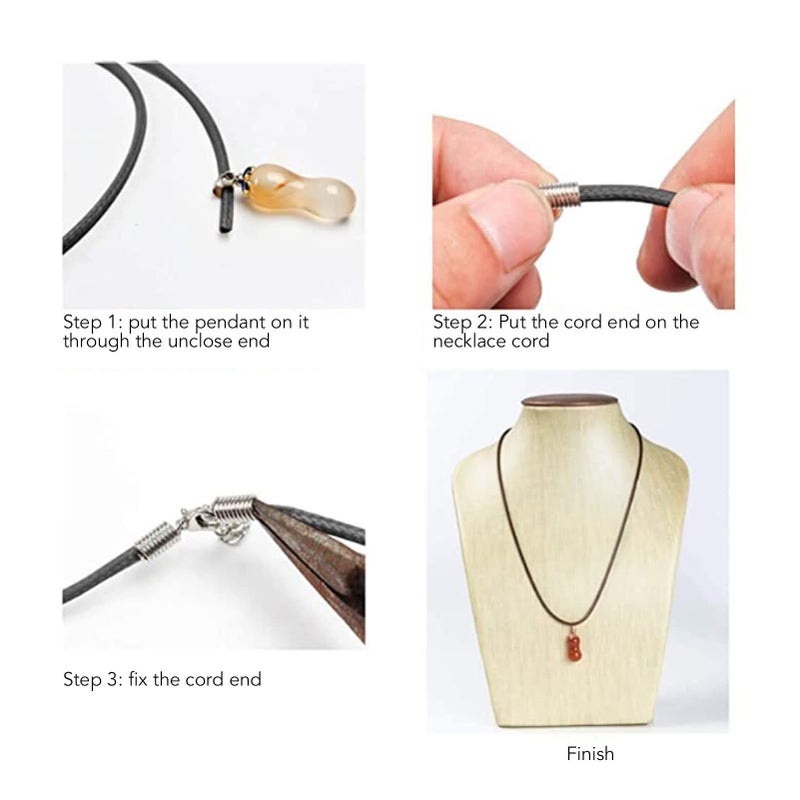 Navy Blue Waxed Leather Cord Chain With Lobster Clasp For DIY Jewelry Making - Image 3