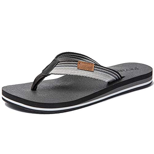 Pevino Women's Orthotic Flip Flops with Soft Waterproof Platform and Anti-Slip Sole,Casual Thong Sandals for Women,Comfortable Beach Sandals with Arch Support for Girl Ladies Black Size 8.5 - Image 4