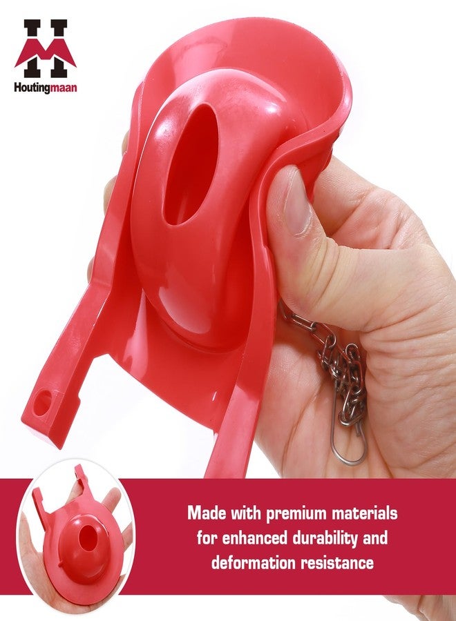 Houtingmaan Toilet Flapper Replacement Kit 2 Pack, Water Conserving Toilet Flappers for 3 Inch Flush Valves, Stainless Steel Chain, High Performance, Easy to Install, Red - Image 4