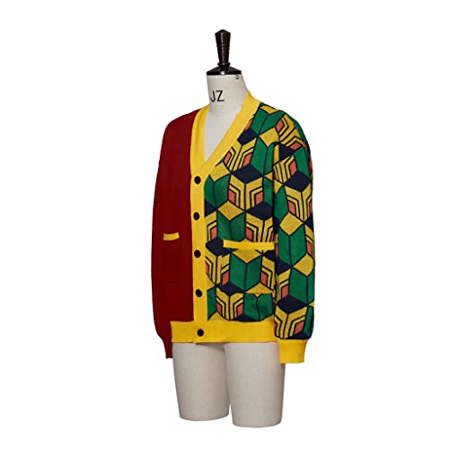 iSHOWcos Anime Cardigan Giyuu Sweater Knitted Jacket Coat-S/M - Image 5